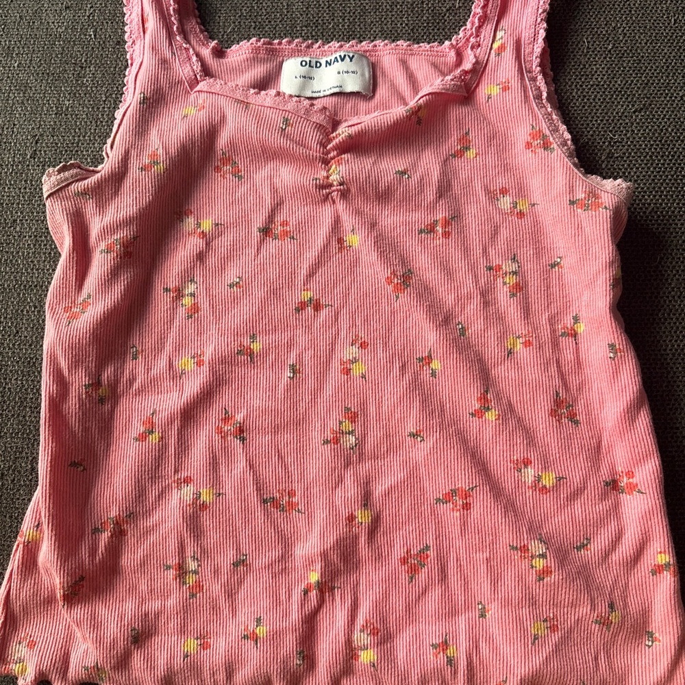 Old Navy Pink Floral Pajama Tank